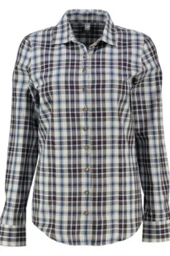 OS TRACHTEN Bluse beere kariert langarm