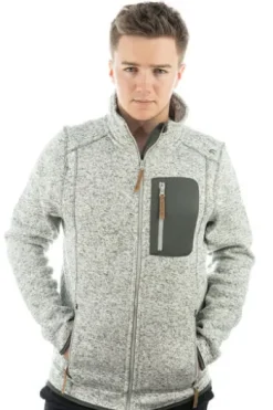 OS TRACHTEN Fleece-Jacke grau meliert