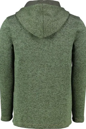 OS TRACHTEN Fleece-Jacke grün meliert mit Kapuze