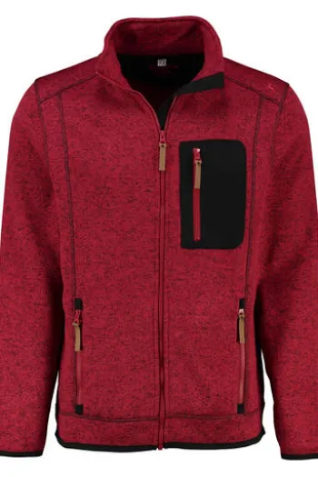 OS TRACHTEN Fleece-Jacke rot meliert