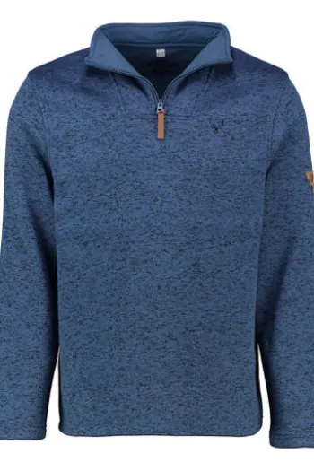 OS TRACHTEN Fleece-Troyer marine meliert