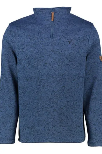 OS TRACHTEN Fleece-Troyer marine meliert
