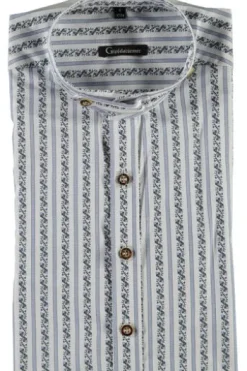 OS TRACHTEN Hemd blau Slim Fit Langarm Stehkragen