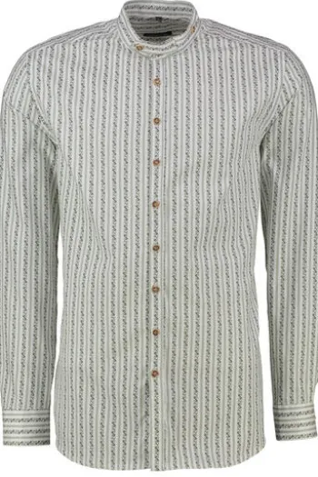 OS TRACHTEN Hemd grün Slim Fit Langarm Stehkragen