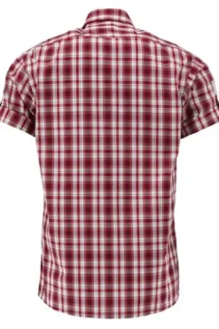 OS TRACHTEN Hemd hochrot kariert Regular Fit Kurzarm