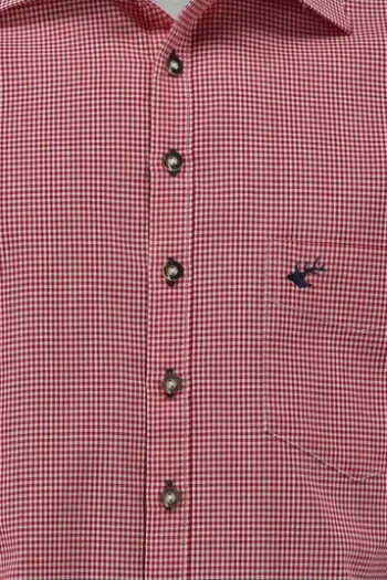OS TRACHTEN Hemd rot kariert Slim Fit Langarm