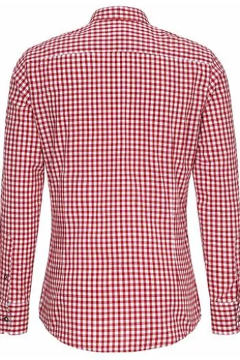OS TRACHTEN Hemd rot kariert Slim Fit Langarm