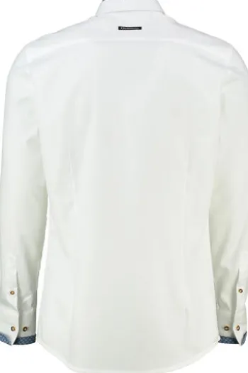 OS TRACHTEN Hemd weiss/blau Slim Fit