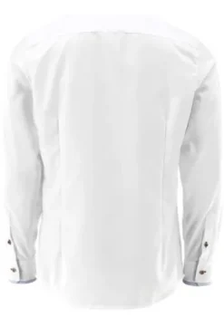 OS TRACHTEN Hemd weiss/mittelblau Slim Fit Langarm