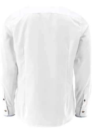 OS TRACHTEN Hemd weiss/mittelblau Slim Fit Langarm