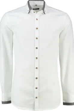 OS TRACHTEN Hemd weiss/schwarz Slim Fit