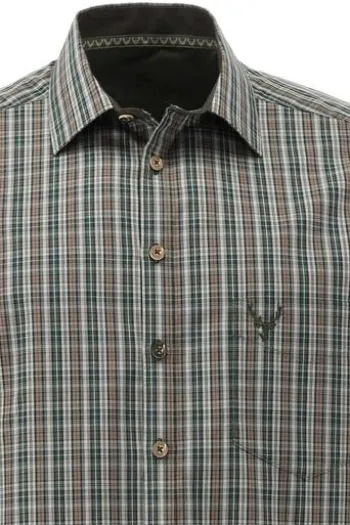 OS TRACHTEN Jagd Hemd oliv kariert Slim Fit