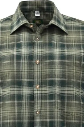 OS TRACHTEN Jagd Hemd trachtengrün kariert Regular Fit Langarm