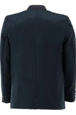 OS TRACHTEN Micro Janker marine einfarbig Slim Fit