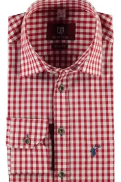 OS TRACHTEN Trachtenhemd rot kariert Slim Fit Neu