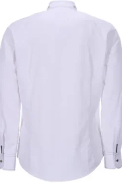 OS TRACHTEN Trachtenhemd weiss/grün Slim Fit Langarm