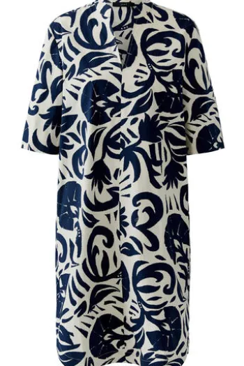 OUI Kleid white blue gemustert