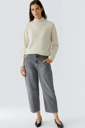 OUI Pullover ofwhite melange