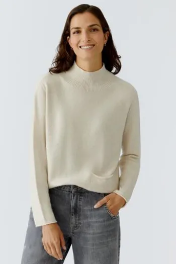 OUI Pullover ofwhite melange