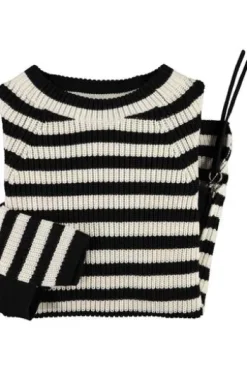 OUI Pullover RUBI schwarz Baumwolle mit Reißverschluss