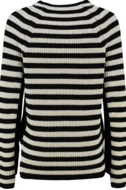 OUI Pullover RUBI schwarz Baumwolle mit Reißverschluss