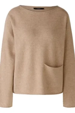 Oui Pullover Wollmischung beigemel