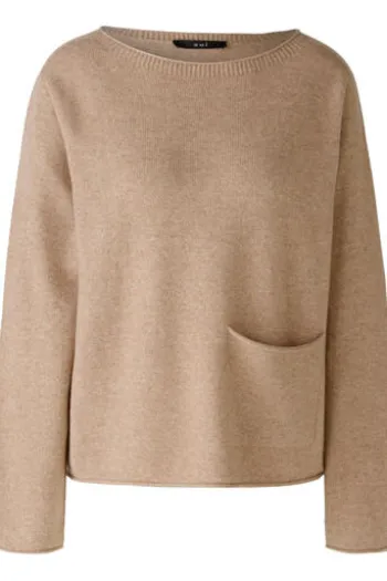 Oui Pullover Wollmischung beigemel