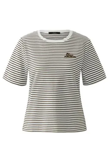 OUI Shirt brown gestreift