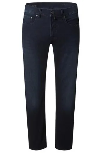 PIERRE CARDIN Five-Pocket-Hose PC Lyon blue/black used buffies Tapered Fit
