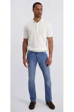 PIERRE CARDIN Five-Pocket-Hose PC Lyon light blue used Tapered Fit