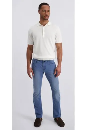 PIERRE CARDIN Five-Pocket-Hose PC Lyon light blue used Tapered Fit