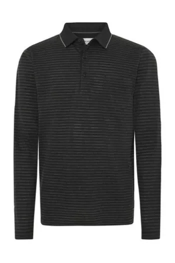 PIERRE CARDIN Langarm Polo-Shirt schwarz gestreift
