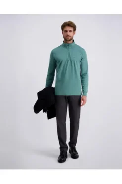 PIERRE CARDIN Langarm Polo-Shirt sagebrush green Modern Fit