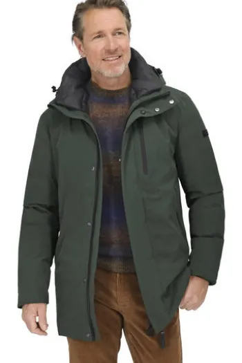 PIERRE CARDIN Parka grün Modern Fit winddicht