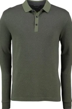 PIERRE CARDIN Polo-Shirt blau gemustert Langarm