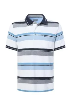 PIERRE CARDIN Polo-Shirt blue haeven gestreift