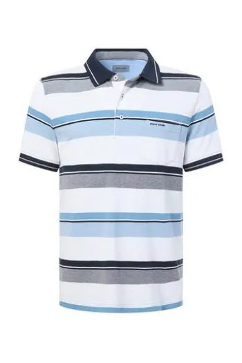 PIERRE CARDIN Polo-Shirt blue haeven gestreift