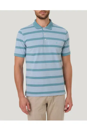 PIERRE CARDIN Polo Shirt mint gestreift