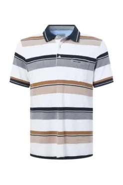 PIERRE CARDIN Polo-Shirt otter gestreift