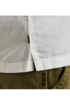 PME LEGEND Hemd Ctn Linen bright white Regular Fit Kurzarm