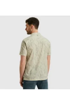 PME LEGEND Hemd Print move on Slub bone white Regular Fit