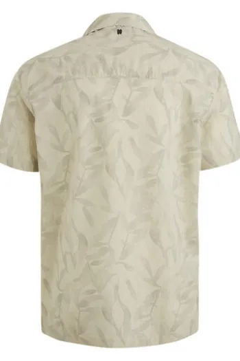 PME LEGEND Hemd Print move on Slub bone white Regular Fit