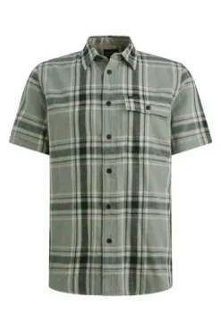 PME LEGEND Hemd Yarn Dyed iceberg green kariert Regular Fit Kurzarm