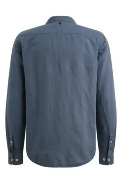 PME LEGEND Leinen Hemd bijou blue Langarm