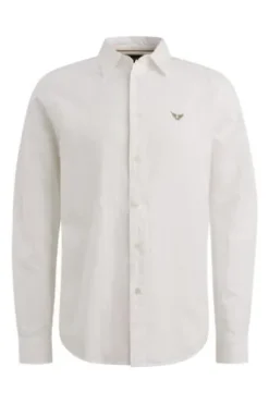 PME LEGEND Leinen Hemd bright white Langarm