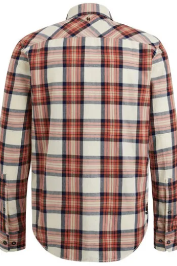PME LEGEND Long Sleeve Hemd Ctn Twill check Etruscan red kariert Slim Fit Langarm