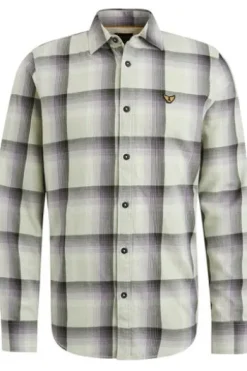 PME Legend Long Sleeve Shirt Ctn Twill Check Langarmshirts mercury