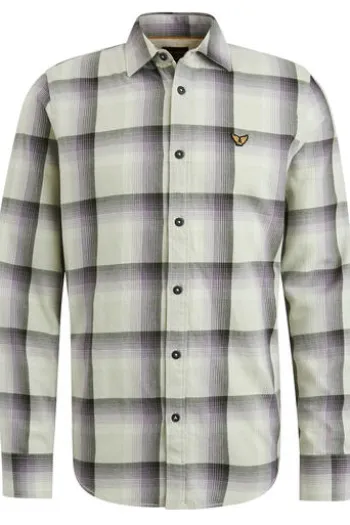 PME Legend Long Sleeve Shirt Ctn Twill Check Langarmshirts mercury