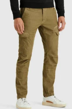 PME LEGEND Nordrop Cargo Hose fine structure tapared fit vintage khaki Tapered Fit