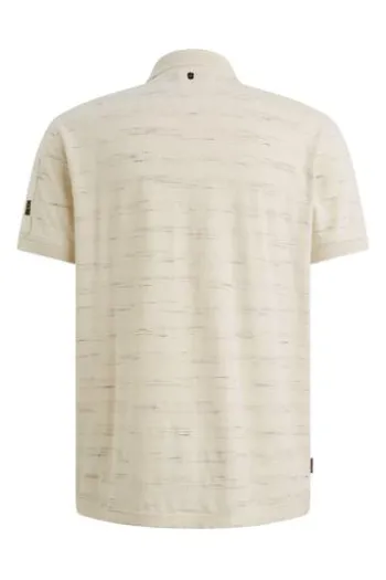 PME LEGEND Pique`Polo Shirt bone white gestreift